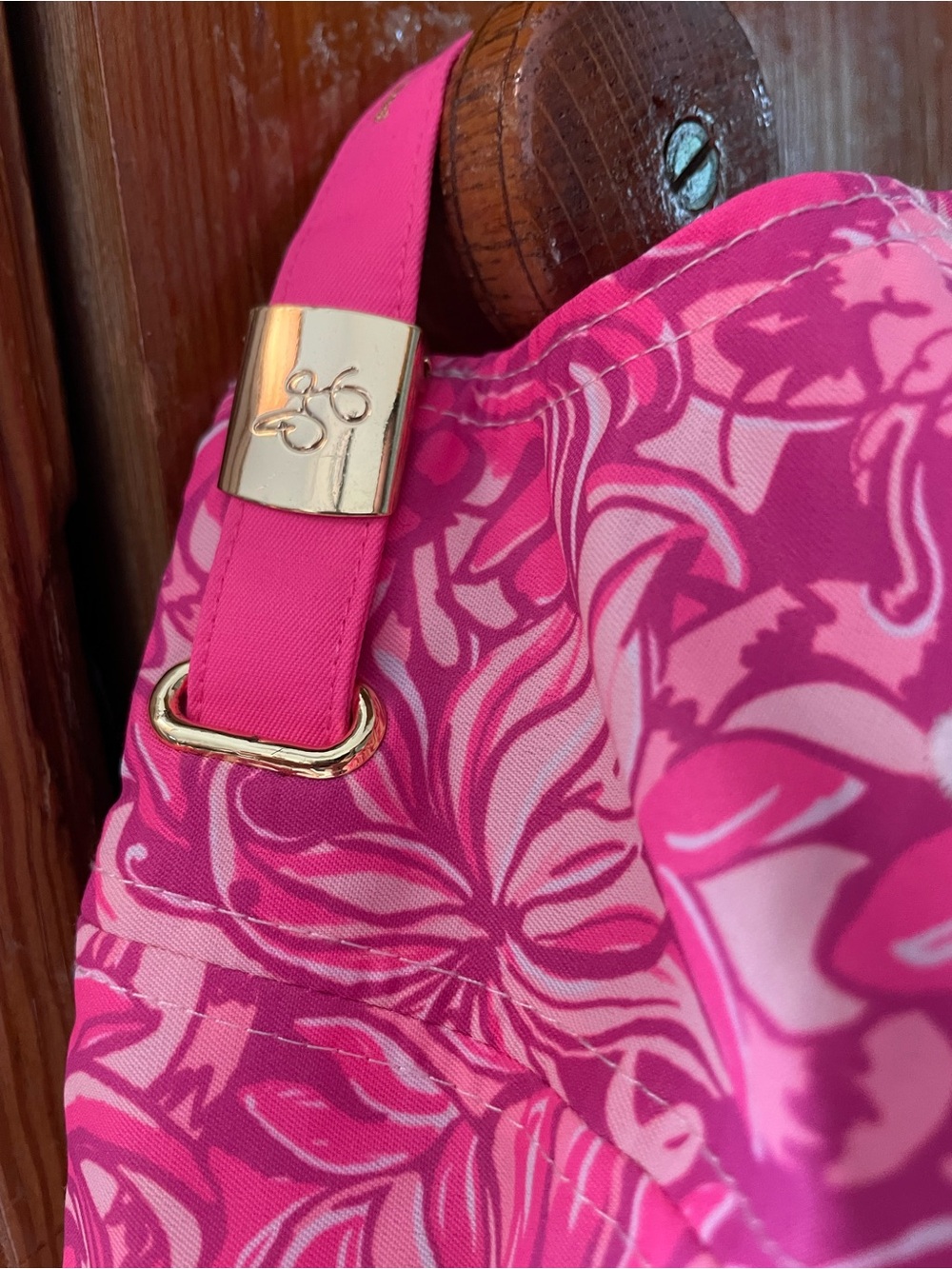 Lily Pulitzer Pink Floral Pattern Baseball Cap - Picture 2 of 4